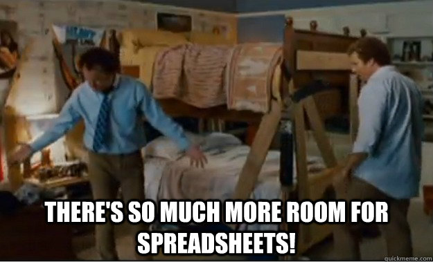  There's so much more room for spreadsheets! -  There's so much more room for spreadsheets!  Stepbrothers Activities