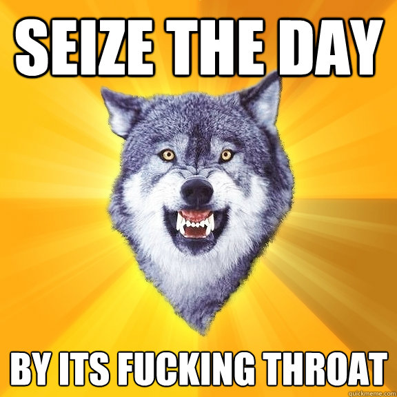 Seize the Day By its fucking throat  Courage Wolf