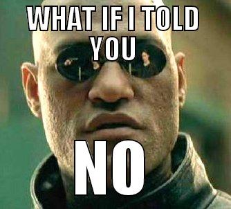 WHAT IF I TOLD YOU NO Matrix Morpheus