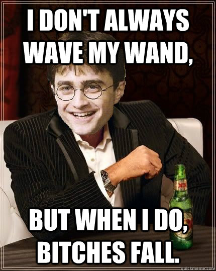I don't always wave my wand,  but when I do, bitches fall.  The Most Interesting Harry In The World