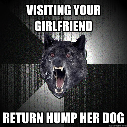 Visiting your girlfriend return hump her dog  Insanity Wolf