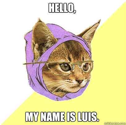 Hello, my name is luis.  Hipster Kitty