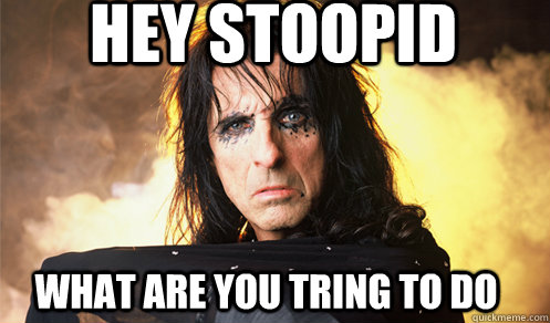 hey stoopid what are you tring to do - hey stoopid what are you tring to do  confused alice cooper