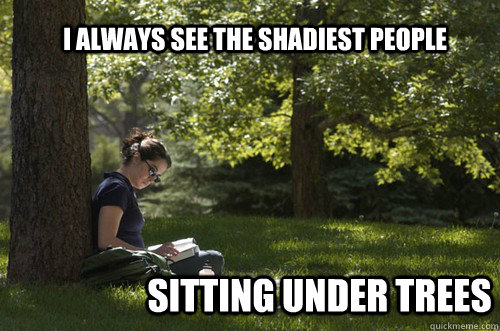 I always see the shadiest people Sitting under trees - I always see the shadiest people Sitting under trees  Shady Tree
