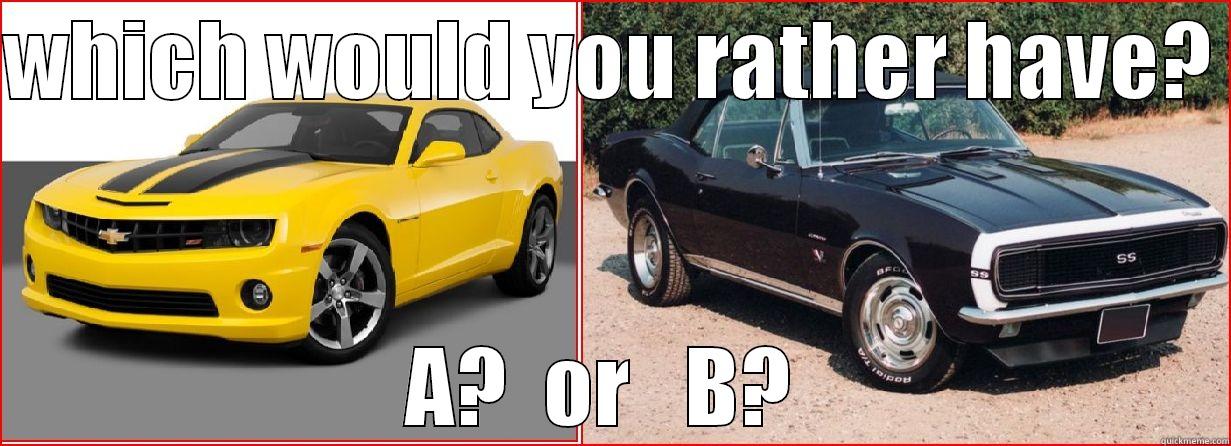 WHICH WOULD YOU RATHER HAVE?  A?  OR   B?  Misc
