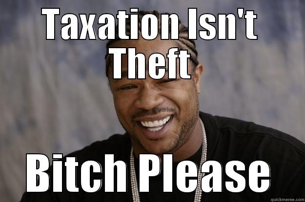 TAXATION ISN'T THEFT BITCH PLEASE Xzibit meme