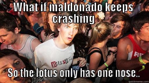 WHAT IF MALDONADO KEEPS CRASHING SO THE LOTUS ONLY HAS ONE NOSE.. Sudden Clarity Clarence