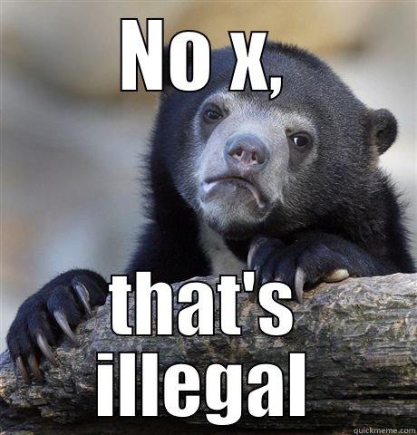 Bear Disapproves - NO X, THAT'S ILLEGAL Confession Bear