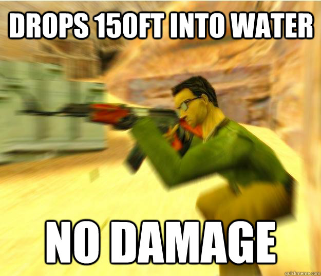 Drops 150ft into water No damage  