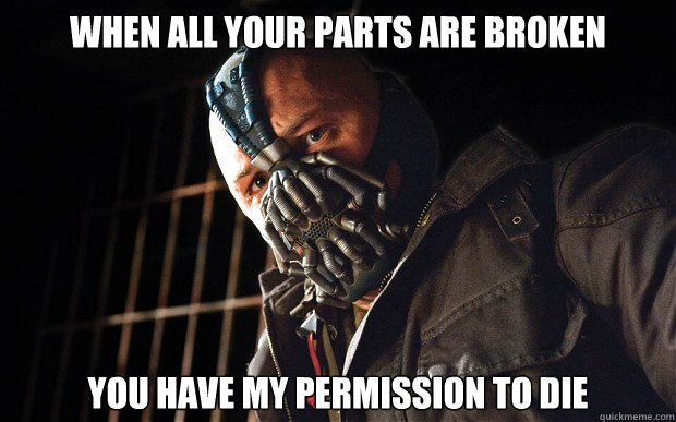 When all your parts are broken you have my permission to die - When all your parts are broken you have my permission to die  Bane D3