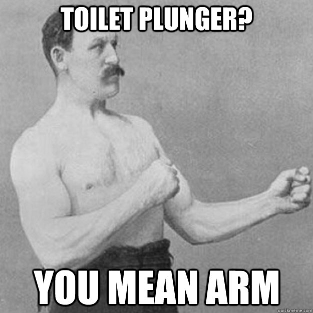 toilet plunger? you mean arm  overly manly man