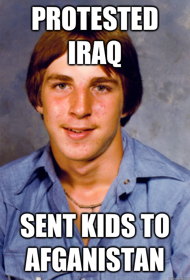 Protested Iraq Sent kids to Afganistan  Old Economy Steven