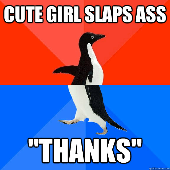Cute girl slaps ass 