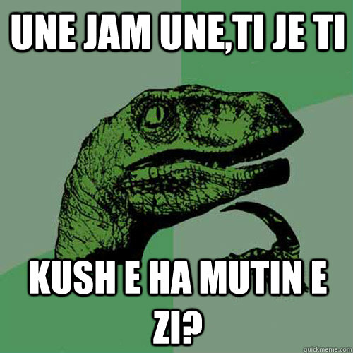 Une jam une,ti je ti Kush e ha mutin e zi? - Une jam une,ti je ti Kush e ha mutin e zi?  Philosoraptor