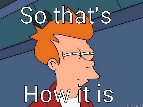 SO THAT'S  HOW IT IS Futurama Fry