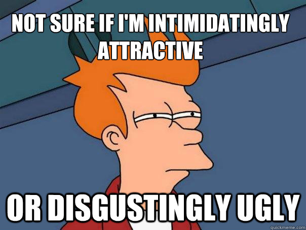 Not sure if i'm intimidatingly attractive Or disgustingly ugly  Futurama Fry