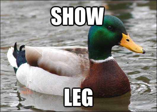 show leg  Actual Advice Mallard