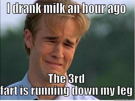 I DRANK MILK AN HOUR AGO THE 3RD FART IS RUNNING DOWN MY LEG 1990s Problems