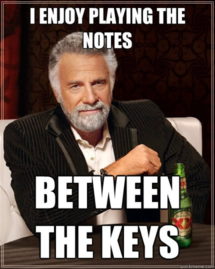 i enjoy playing the notes between the keys  The Most Interesting Man In The World