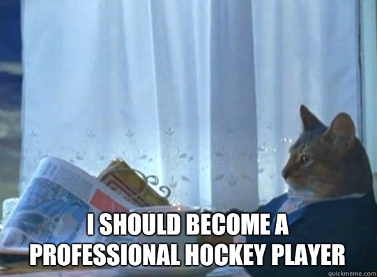  I should become a professional hockey player  Forever alone sophisticated cat