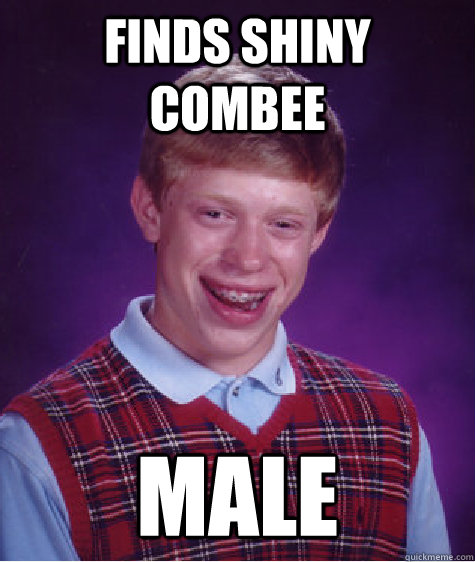 finds shiny combee male  Bad Luck Brian