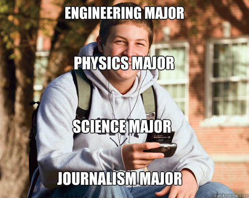 Engineering Major Physics Major Science Major Journalism Major  College Freshman