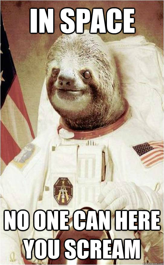 in space  no one can here you scream  Astronaut Rape Sloth