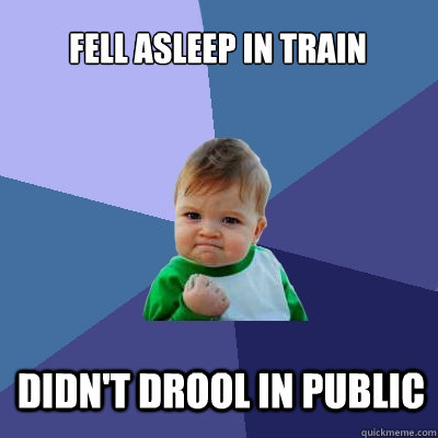 FELL asleep in train didn't drool in public  Success Kid