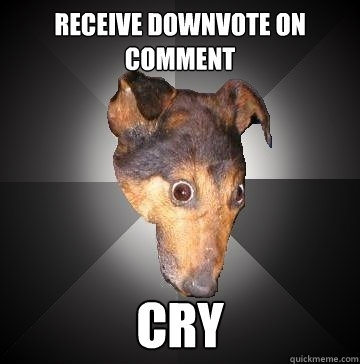 RECEIVE DOWNVOTE ON COMMENT CRY - RECEIVE DOWNVOTE ON COMMENT CRY  Depression Dog