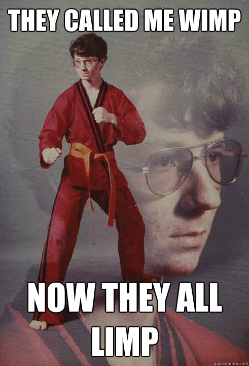 They called me wimp now they all limp  Karate Kyle
