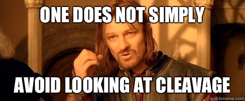One does not simply Avoid looking at cleavage  One Does Not Simply