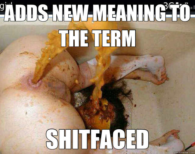 ADDS NEW MEANING TO THE TERM SHITFACED  