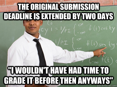 The original submission deadline is extended by two days 