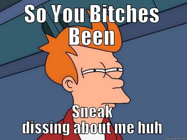 SO YOU BITCHES BEEN SNEAK DISSING ABOUT ME HUH Futurama Fry