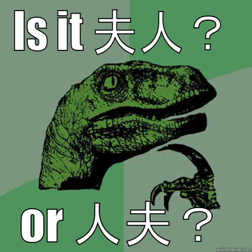 IS IT 夫人？ OR 人夫？ Philosoraptor