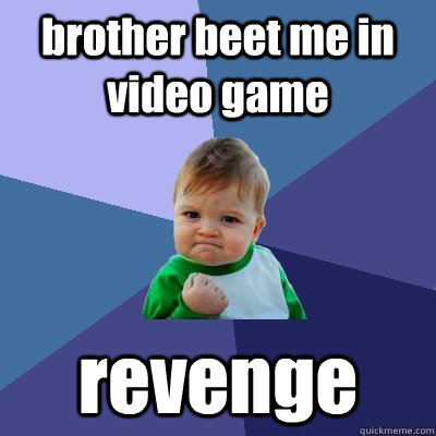 brother beet me in video game revenge  Success Kid