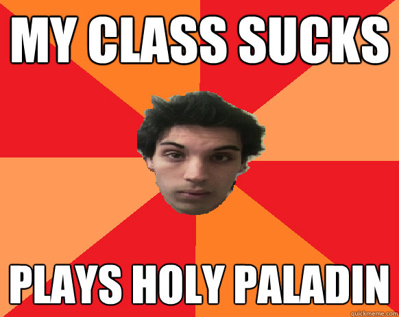 My class sucks plays holy paladin  Idiot WoW player