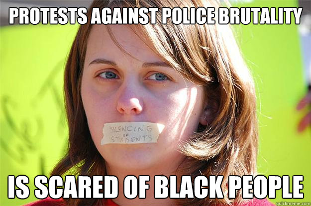 protests against police brutality is scared of black people  