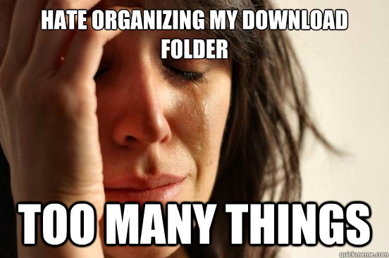 hate organizing my download folder too many things  First World Problems
