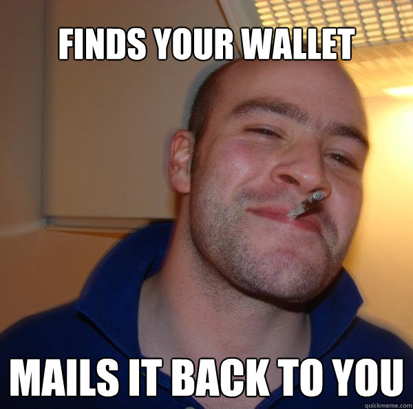 Finds your wallet mails it back to you  - Finds your wallet mails it back to you   Misc