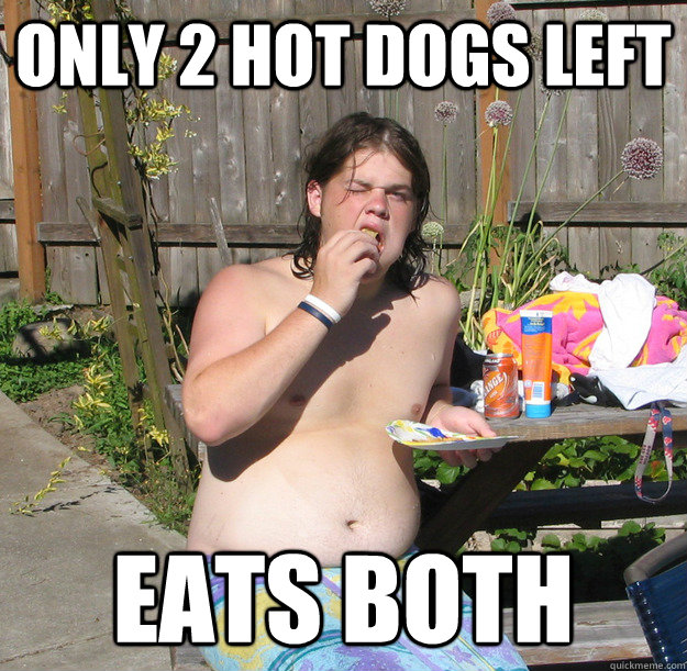 Only 2 hot dogs left eats both  