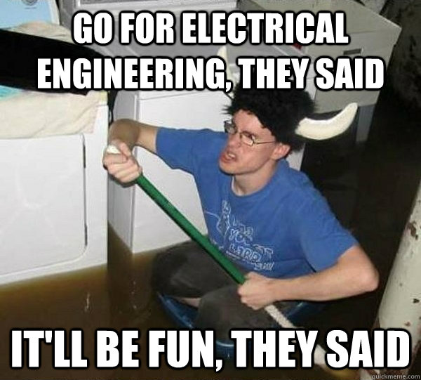 Go for Electrical Engineering, they said It'll be fun, they said  They said