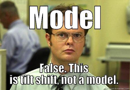 Model  -  MODEL FALSE. THIS IS TILT SHIFT, NOT A MODEL. Schrute