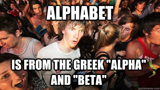 Alphabet is from the greek 