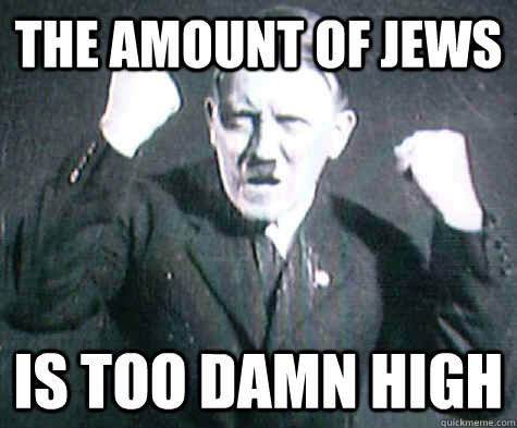 the amount of jews is too damn high - the amount of jews is too damn high  Furious Hitler