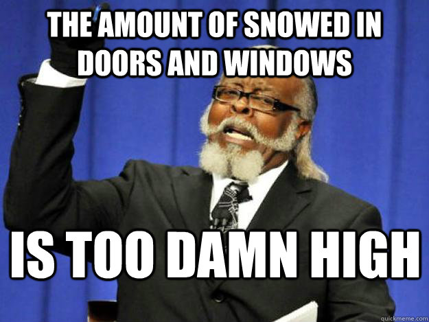 The amount of snowed in doors and windows is too damn high  Toodamnhigh