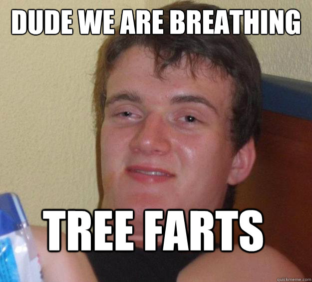 Dude we are breathing Tree Farts  10 Guy