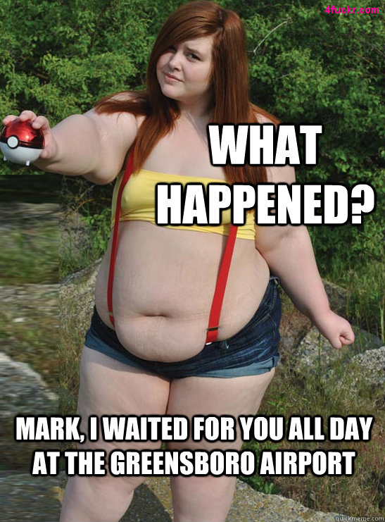 mark, i waited for you all day at the greensboro airport what happened?  