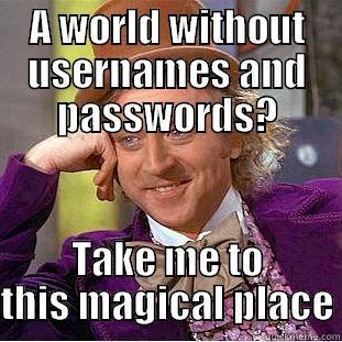 A WORLD WITHOUT USERNAMES AND PASSWORDS? TAKE ME TO THIS MAGICAL PLACE Condescending Wonka