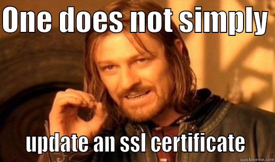 ONE DOES NOT SIMPLY     UPDATE AN SSL CERTIFICATE    Boromir